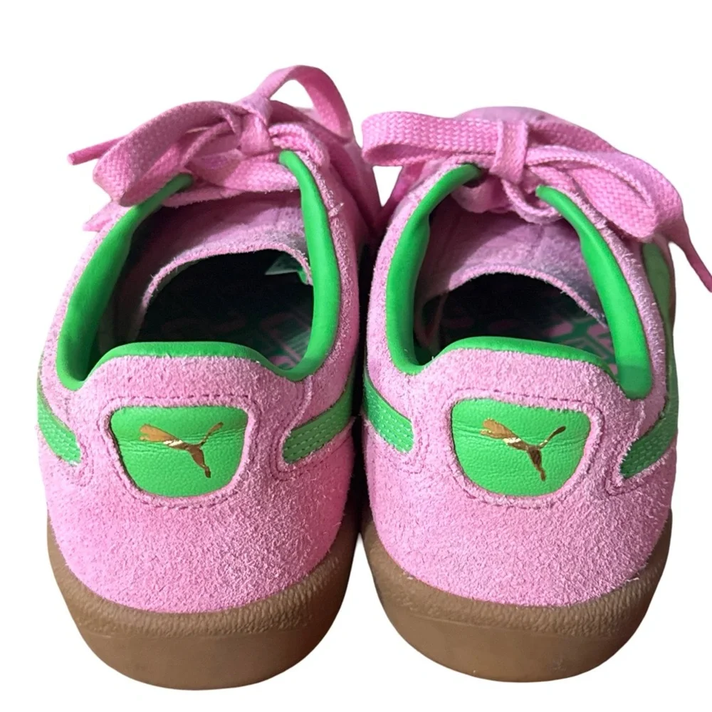 Woman’s Puma Palermo Pink and Green Sneakers Size 9 - Picture 4 of 7